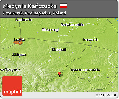 Physical 3D Map of Medynia Kańczucka