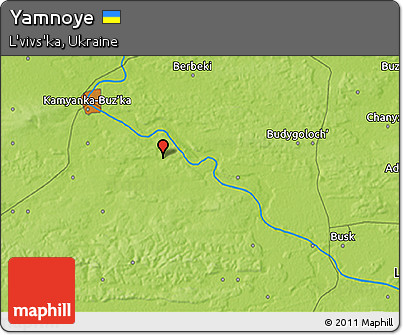 Physical 3D Map of Yamnoye