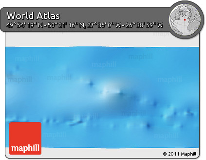 Physical 3D Map of the Area around 50° 7' 47" N, 27° 7' 30" W