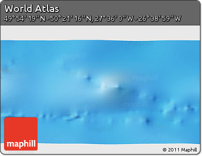 Physical 3D Map of the Area around 50° 7' 47" N, 27° 7' 30" W