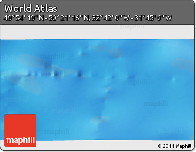 Shaded Relief 3D Map of the Area around 50° 7' 47" N, 32° 13' 30" W