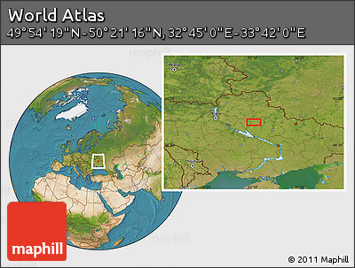 Satellite Location Map of the Area around 50° 7' 47" N, 33° 13' 30" E