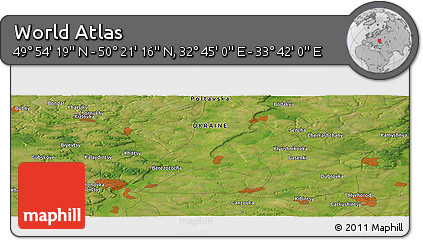 Satellite Panoramic Map of the Area around 50° 7' 47" N, 33° 13' 30" E