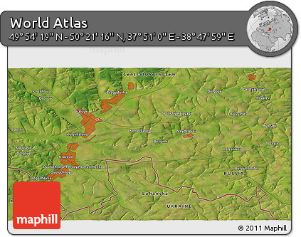 Satellite 3D Map of the Area around 50° 7' 47" N, 38° 19' 30" E