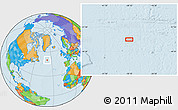 Political Location Map of the area around 50° 7' 47" N, 38° 10' 29" W
