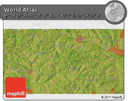 Satellite 3D Map of the Area around 50° 7' 47" N, 39° 10' 29" E
