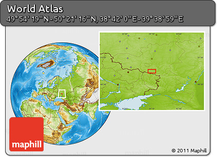 Physical Location Map of the Area around 50° 7' 47" N, 39° 10' 29" E