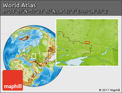 Physical Location Map of the Area around 50° 7' 47" N, 39° 10' 29" E