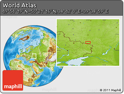 Physical Location Map of the Area around 50° 7' 47" N, 39° 10' 29" E