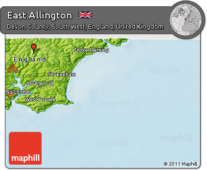Physical 3D Map of East Allington