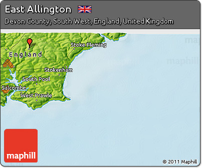 Physical 3D Map of East Allington