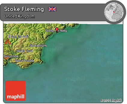 Satellite 3D Map of Stoke Fleming