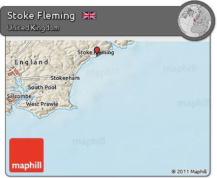 Shaded Relief 3D Map of Stoke Fleming