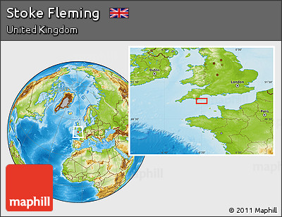 Physical Location Map of Stoke Fleming