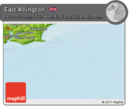 Physical Panoramic Map of East Allington