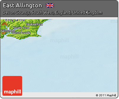 Physical Panoramic Map of East Allington