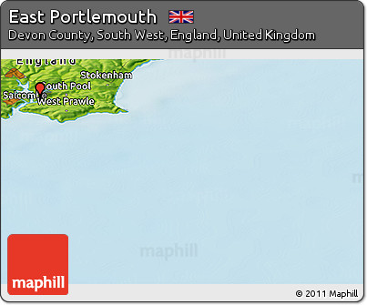 Physical Panoramic Map of East Portlemouth