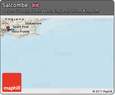 Shaded Relief Panoramic Map of Salcombe