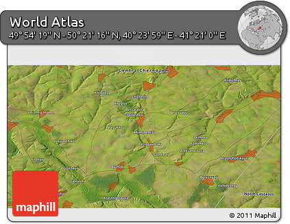 Satellite 3D Map of the Area around 50° 7' 47" N, 40° 52' 30" E