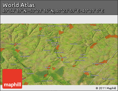 Satellite 3D Map of the Area around 50° 7' 47" N, 40° 52' 30" E