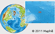Physical Location Map of the area around 50° 7' 47" N, 41° 34' 30" W