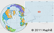 Political Location Map of the area around 50° 7' 47" N, 41° 34' 30" W