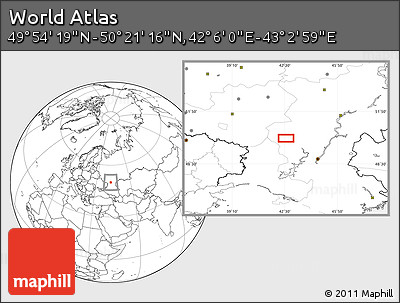 Blank Location Map of the Area around 50° 7' 47" N, 42° 34' 30" E