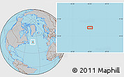Gray Location Map of the area around 50° 7' 47" N, 42° 25' 29" W