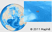 Shaded Relief Location Map of the area around 50° 7' 47" N, 42° 25' 29" W