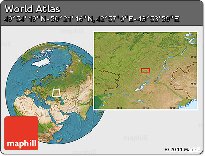 Satellite Location Map of the Area around 50° 7' 47" N, 43° 25' 29" E