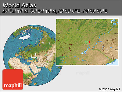 Satellite Location Map of the Area around 50° 7' 47" N, 43° 25' 29" E