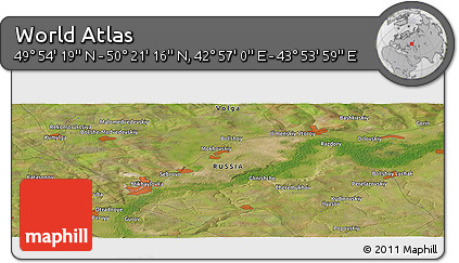 Satellite Panoramic Map of the Area around 50° 7' 47" N, 43° 25' 29" E