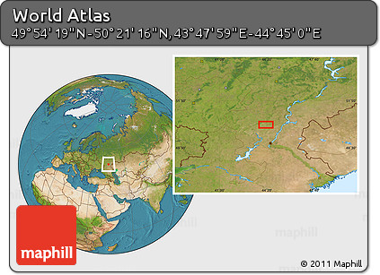 Satellite Location Map of the Area around 50° 7' 47" N, 44° 16' 29" E