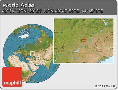 Satellite Location Map of the Area around 50° 7' 47" N, 44° 16' 29" E