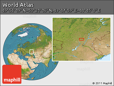 Satellite Location Map of the Area around 50° 7' 47" N, 44° 16' 29" E