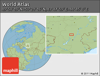 Savanna Style Location Map of the Area around 50° 7' 47" N, 44° 16' 29" E