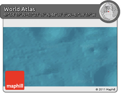 Satellite 3D Map of the Area around 50° 7' 47" N, 44° 7' 30" W