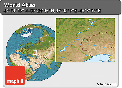 Satellite Location Map of the Area around 50° 7' 47" N, 47° 40' 29" E