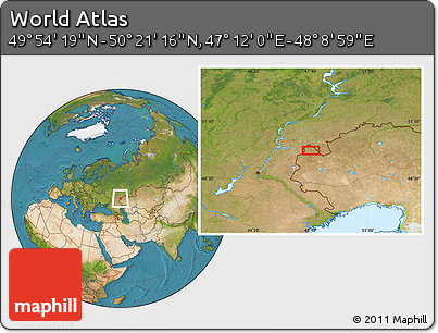 Satellite Location Map of the Area around 50° 7' 47" N, 47° 40' 29" E