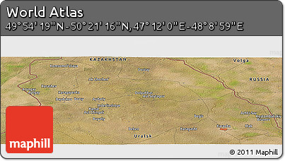 Satellite Panoramic Map of the Area around 50° 7' 47" N, 47° 40' 29" E