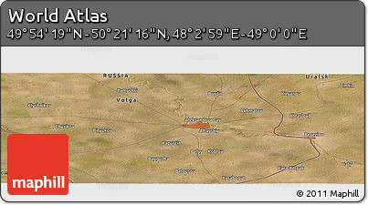 Satellite Panoramic Map of the Area around 50° 7' 47" N, 48° 31' 29" E