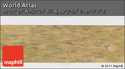 Satellite Panoramic Map of the Area around 50° 7' 47" N, 48° 31' 29" E