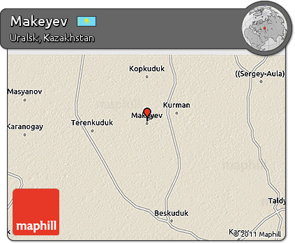 Shaded Relief 3D Map of Makeyev