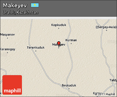 Shaded Relief 3D Map of Makeyev