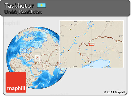 Shaded Relief Location Map of Taskhutor