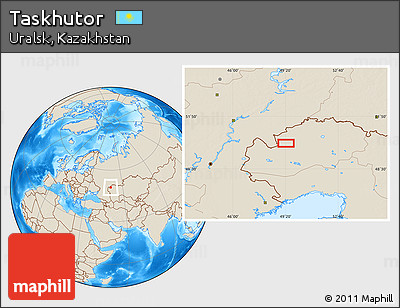 Shaded Relief Location Map of Taskhutor