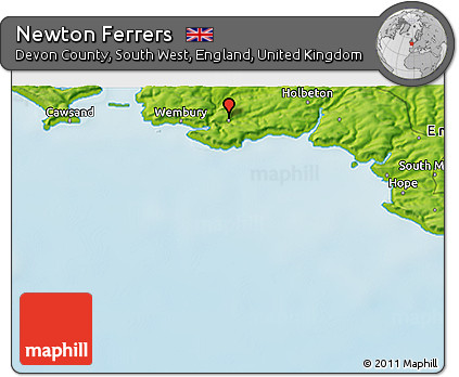Physical 3D Map of Newton Ferrers