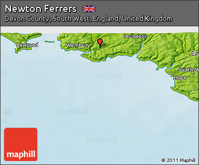 Physical 3D Map of Newton Ferrers