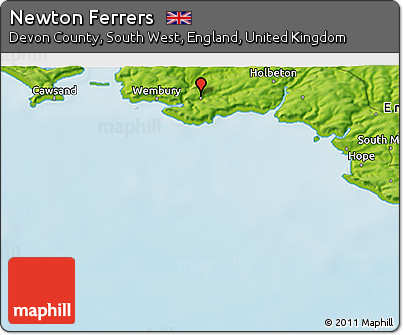 Physical 3D Map of Newton Ferrers