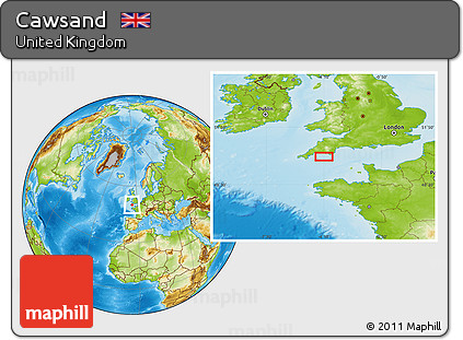 Physical Location Map of Cawsand